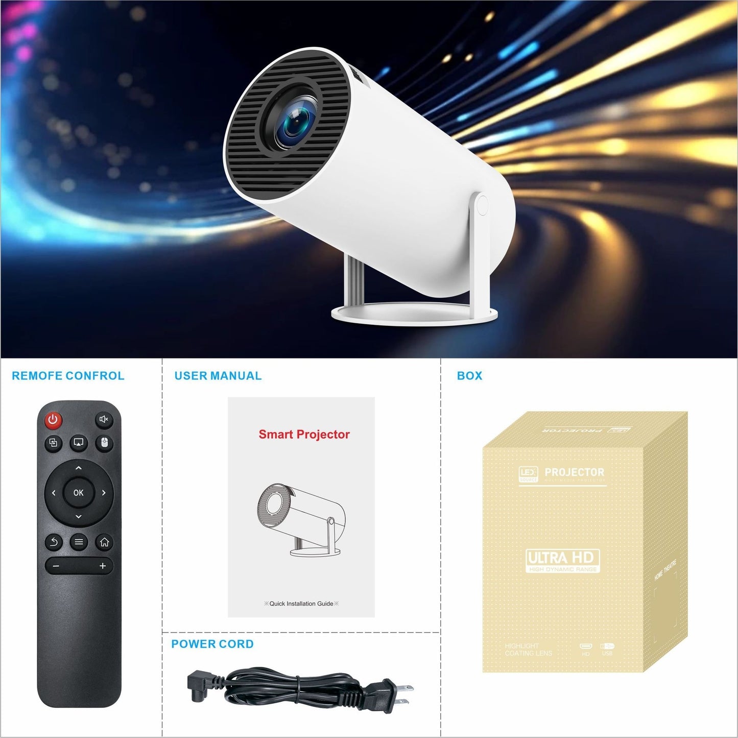 Pro Projector Home Theater Entertainment Portable Small Projector